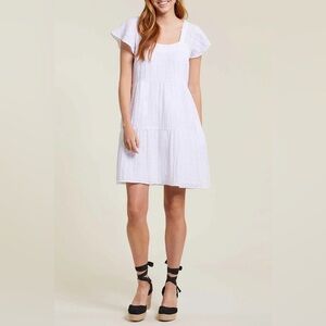 Tribal White Shift Dress, XL